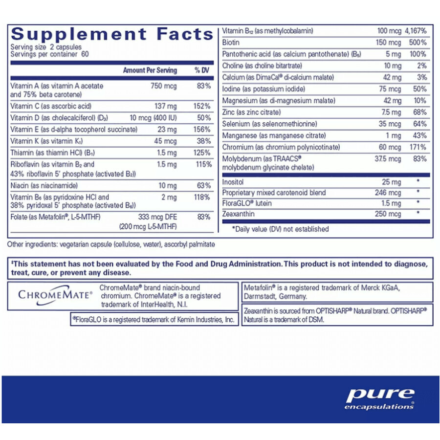 Диетическая добавка Pure Encapsulations Мультивитамины для детей, 120 капсул: цены и характеристики