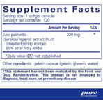 Дієтична добавка Pure Encapsulations Со Пальметто, 320 мг, 120 гелевих капсул: ціни та характеристики