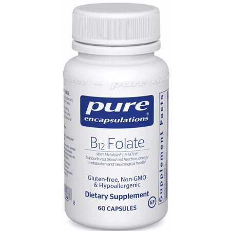 Диетическая добавка Pure Encapsulations Витамин B12 и Фолат, метилкобаламин, 60 капсул