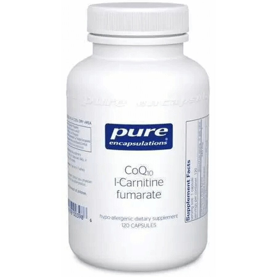 Диетическая добавка Pure Encapsulations Коэнзим Q10 L-карнитин фумарат, 120 капсул: цены и характеристики