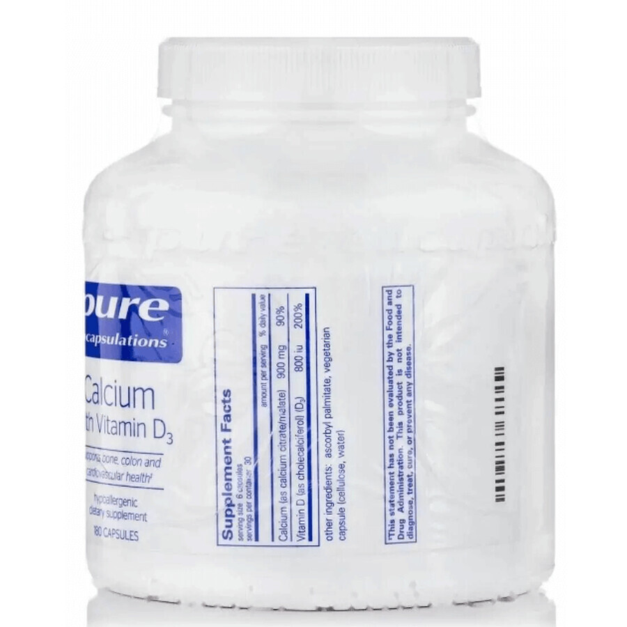 Диетическая добавка Pure Encapsulations Кальций с витамином D3, 180 капсул: цены и характеристики