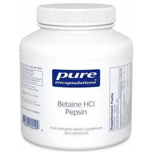 Диетическая добавка Pure Encapsulations Бетаина гидрохлорид+пепсин, 250 капсул