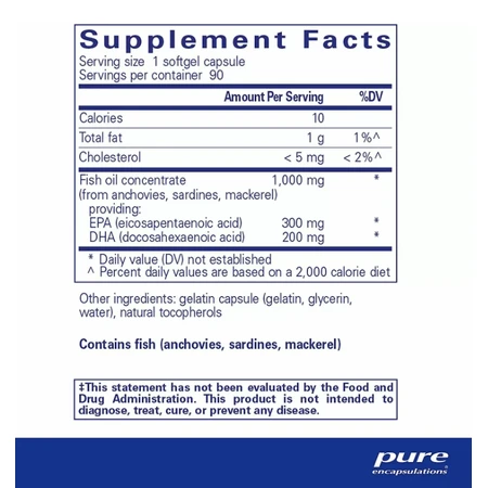 Диетическая добавка Pure Encapsulations Основные ЭПК/ДГК, 90 капсул: цены и характеристики