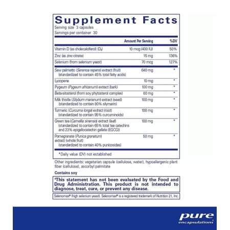 Дієтична добавка Pure Encapsulations Простата, підтримка здоров'я, 90 капсул: ціни та характеристики