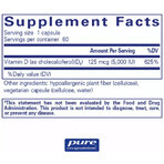 Диетическая добавка Pure Encapsulations Витамин D3, 5000 МЕ, 60 капсул: цены и характеристики