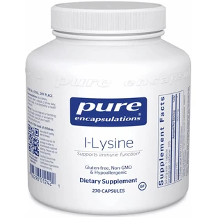 Диетическая добавка Pure Encapsulations L-лизин, 270 капсул