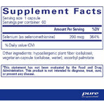 Дієтична добавка Pure Encapsulations Селен (селенометіонін), 60 капсул: ціни та характеристики