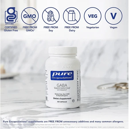Диетическая добавка Pure Encapsulations ГАМК, 60 капсул: цены и характеристики