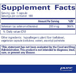 Дієтична добавка Pure Encapsulations Селен (селенометіонін), 200 мкг, 180 капсул: ціни та характеристики