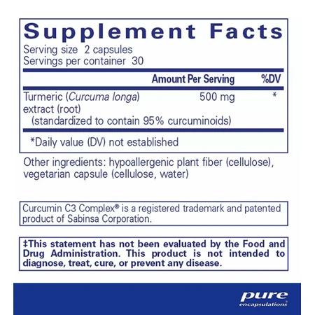 Диетическая добавка Pure Encapsulations Куркумин, 250 мг, 60 капсул: цены и характеристики