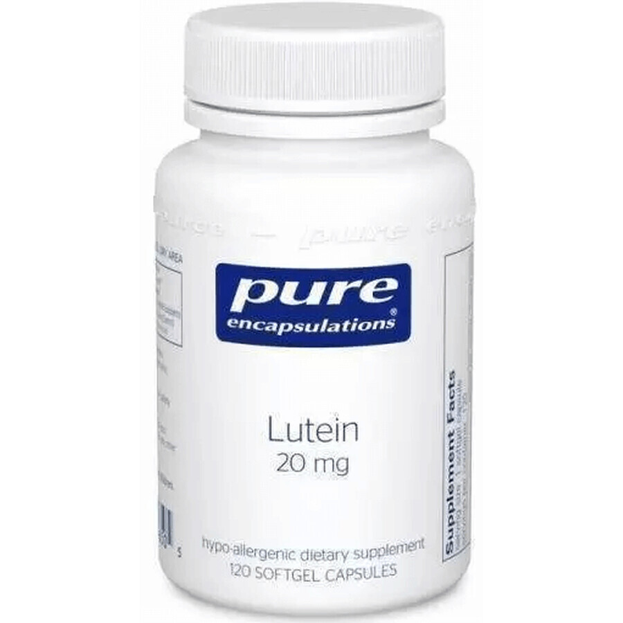Дієтична добавка Pure Encapsulations Лютеїн, 20 мг, 120 гелевих капсул: ціни та характеристики