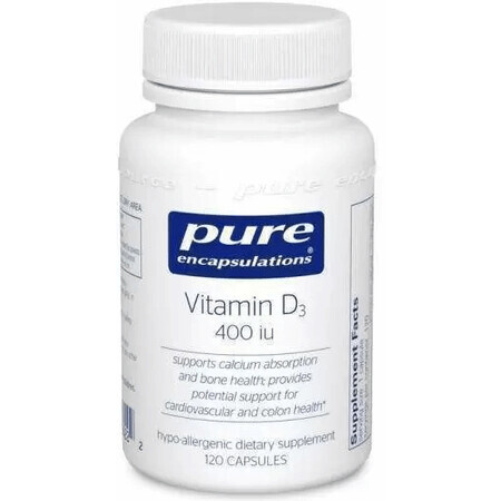 Диетическая добавка Pure Encapsulations Витамин D3, 400 МЕ, 120 капсул