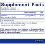Диетическая добавка Pure Encapsulations Витамин D3, 400 МЕ, 120 капсул: цены и характеристики