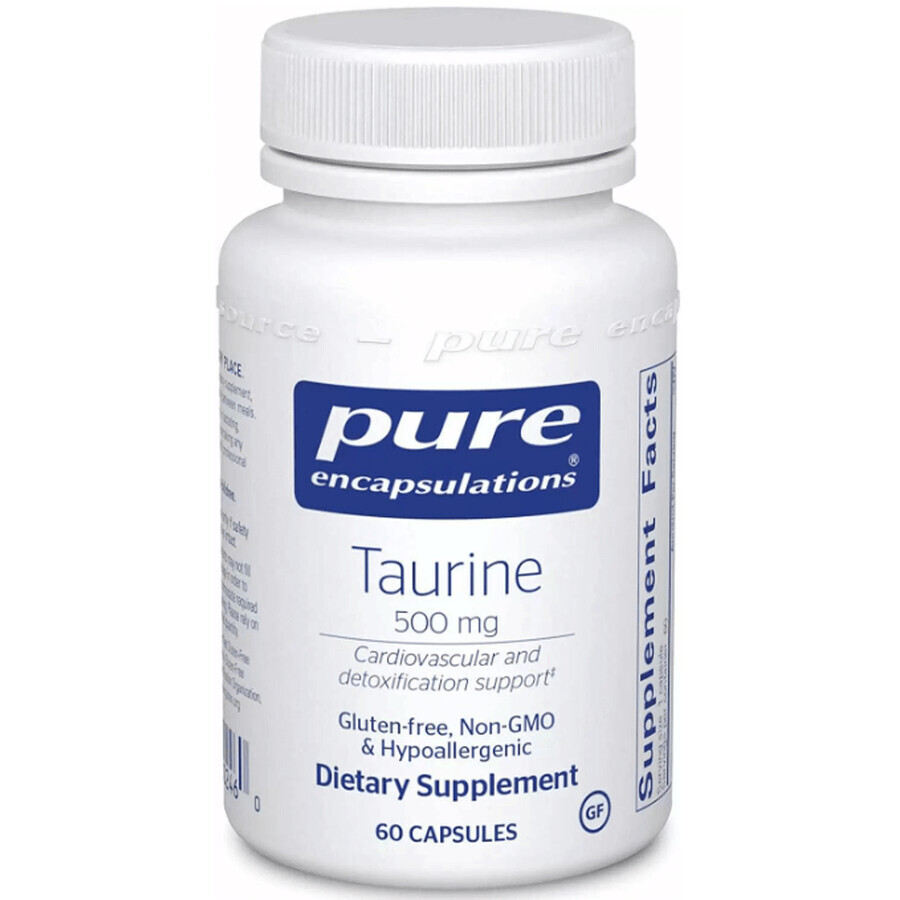 Диетическая добавка Pure Encapsulations Таурин, 500 мг, 60 капсул: цены и характеристики