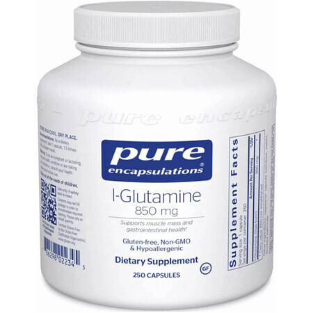Диетическая добавка Pure Encapsulations L-глютамин, 850 мг, 250 капсул
