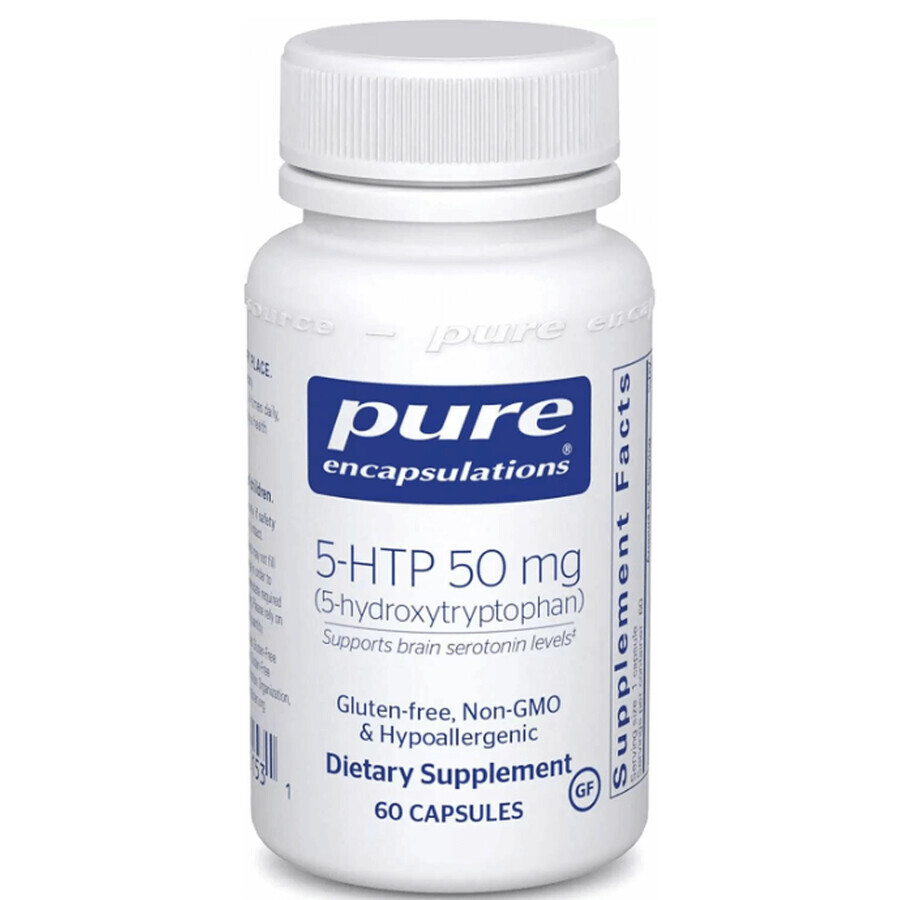Диетическая добавка Pure Encapsulations 5-HTP (5-гидрокситриптофана), 50 мг, 60 капсул: цены и характеристики