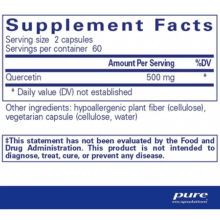 Дієтична добавка Pure Encapsulations Кверцетин, 120 капсул: ціни та характеристики