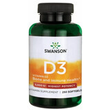 Дієтична добавка Swanson Вітамін Д3, 5000 МО (125 мкг), 250 гелевих капсул