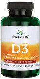 Диетическая добавка Swanson Витамин Д3, 5000 МЕ (125 мкг), 250 гелевых капсул