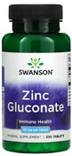 Диетическая добавка Swanson Цинк глюконат 30 мг, 250 таблеток