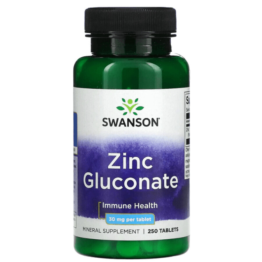 Диетическая добавка Swanson Цинк глюконат 30 мг, 250 таблеток: цены и характеристики