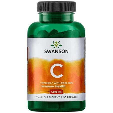 Диетическая добавка Swanson Витамин С с шиповником, 1000 мг, 90 капсул