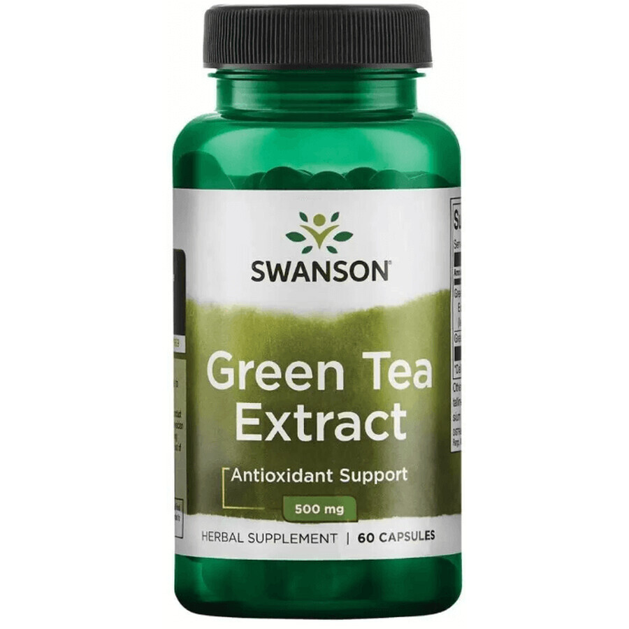 Диетическая добавка Swanson Зеленый чай экстракт 500 мг, 60 капсул: цены и характеристики