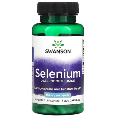 Диетическая добавка Swanson Селен (L-селенометионин), 100 мкг, 200 капсул.