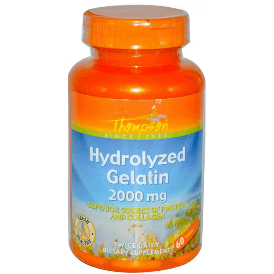 Дієтична добавка Thompson Гідролізат желатину, 2000 мг, 60 таблеток: ціни та характеристики