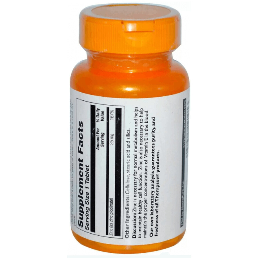 Дієтична добавка Thompson Цинк пиколинат 25 мг, 60 таблеток: ціни та характеристики