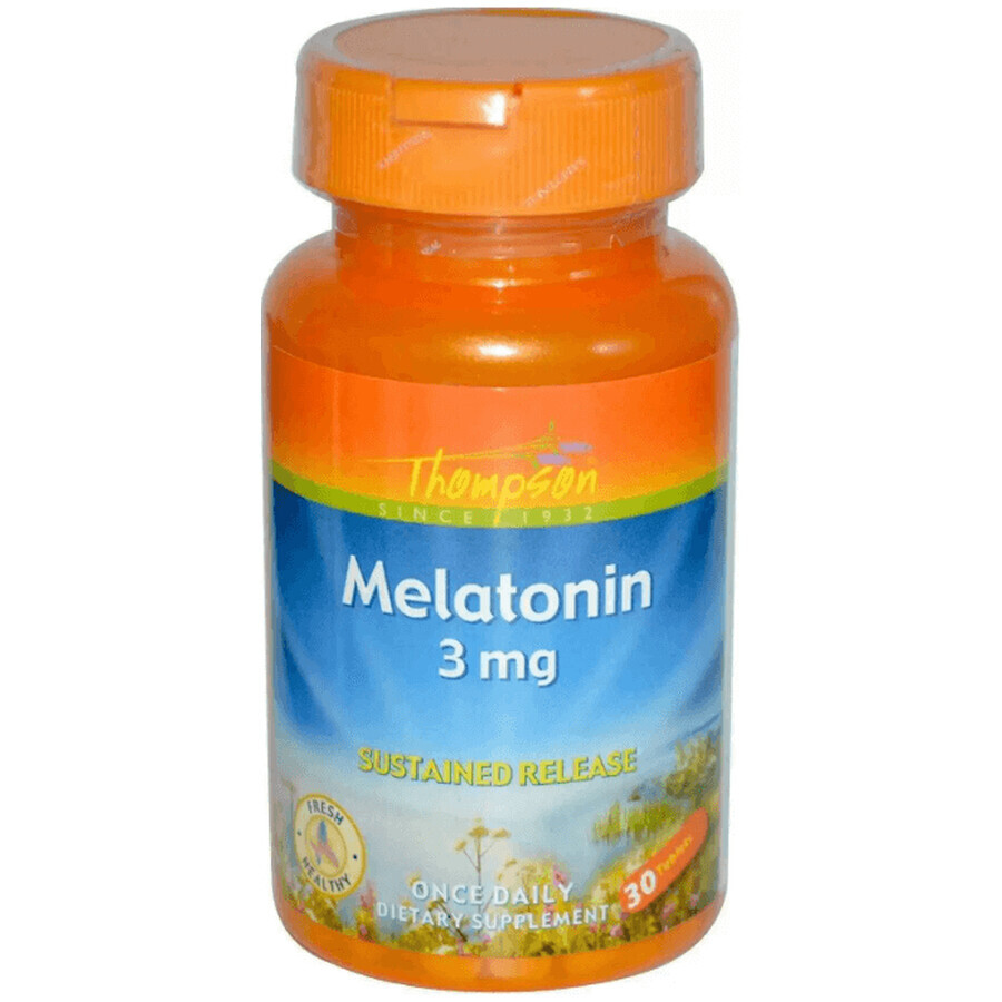 Дієтична добавка Thompson Мелатонін 3 мг, 30 таблеток: ціни та характеристики