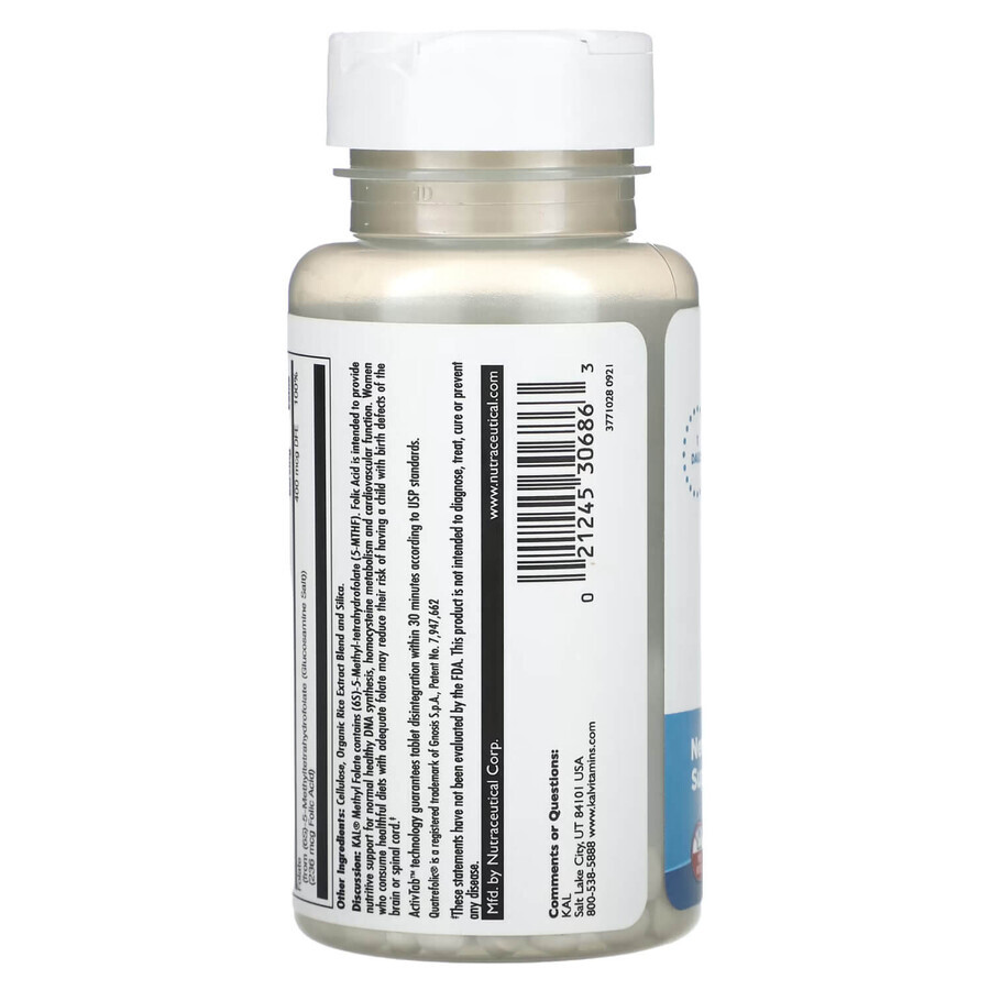 Дієтична добавка KAL Метилфолат таблетки 400 мкг №90: ціни та характеристики