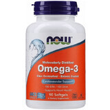 Омега-3, Omega-3, Now Foods, 180 ЕПК/120 ДГК, 90 гелевих капсул