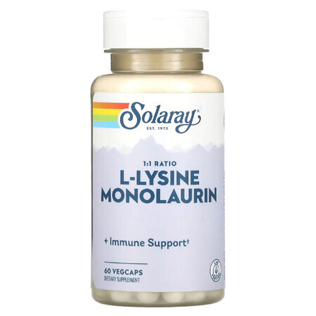 L-лізин монолаурин 1:1 Solaray капсули для підтримки імунітету флакон 60 шт