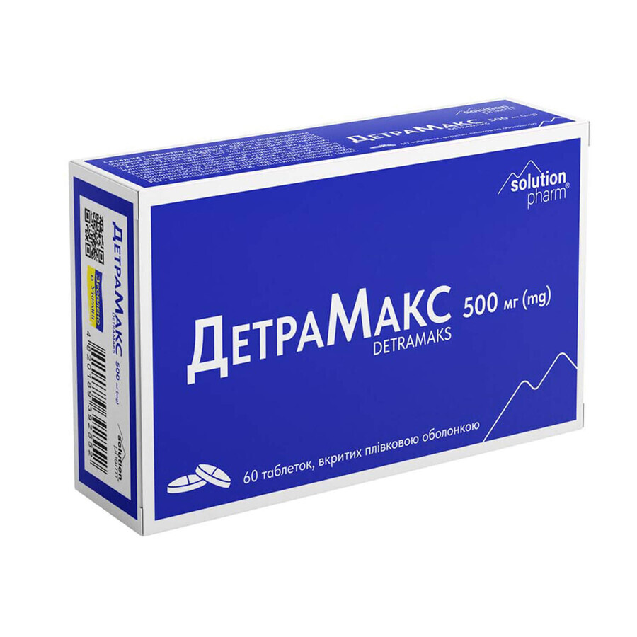Детрамакс Solution Pharm табл. 500 мг №60: цены и характеристики