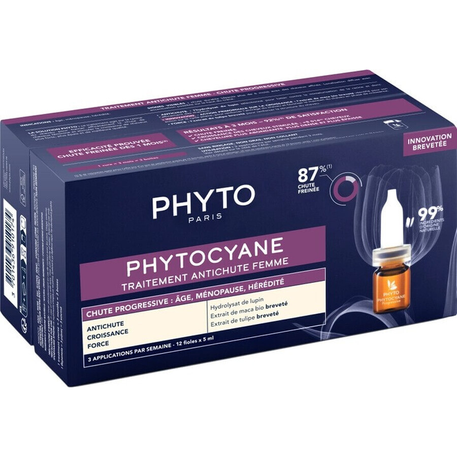 Средство против выпадения волос Phyto Phytocyane Progressive для женщин, 12 шт. х 5 мл: цены и характеристики