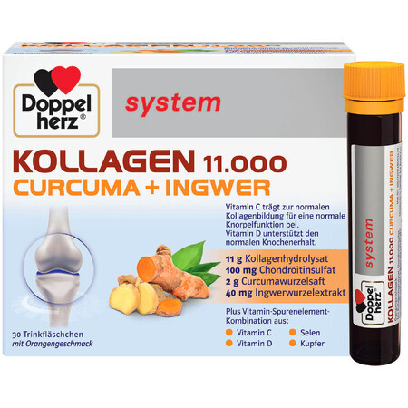 Доппельгерц System Колаген 11.000 Куркума+Имбирь раствор для питья флакон 25 мл, №30