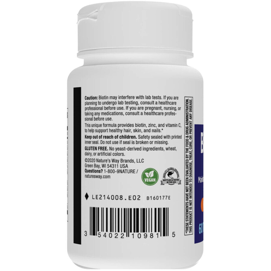 Біотин Форте Nature's Way 3 mg таблетки №60: ціни та характеристики