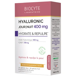 Biocytе HYALURONIC JOUR/NUIT 400 мг Гиалуроновая + Гамма-аминокислота: Увлажнение и упругость кожи, 60 капсул (день/ночь)