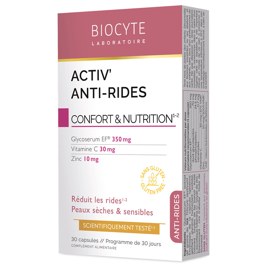 Biocytе ACTIV ANTI-RIDES с Керамидами: Уменьшение морщин и увлажнение кожи, 30 капсул: цены и характеристики