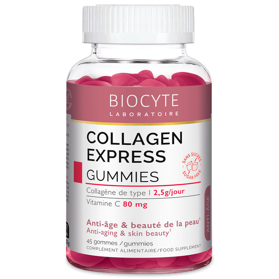 Biocytе COLLAGEN EXPRESS GUMMIES (pot) Коллаген: Поддержка здоровья и молодости кожи, 45 конфет: цены и характеристики