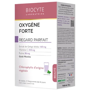 Biocytе OXYGENE FORTE Проти Темних Кіл Під Очима: Хлорофіл, Гінкго Білоба, Рутина та Вітамін С, 15 стіків