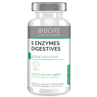 Biocytе 5 ENZYMES  DIGESTIVES Поліпшення Травлення: 5 Травних Ензимів, 60 капсул