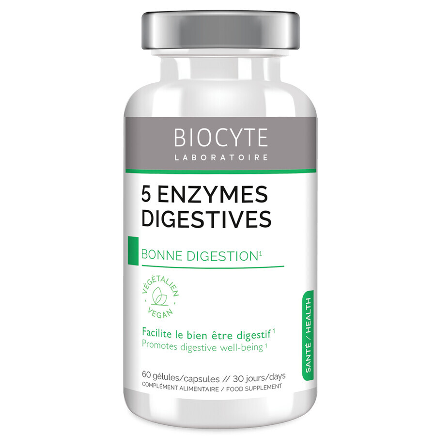 Biocytе 5 ENZYMES DIGESTIVES Улучшение Пищеварение: 5 Пищеварительных Энзимов, 60 капсул: цены и характеристики