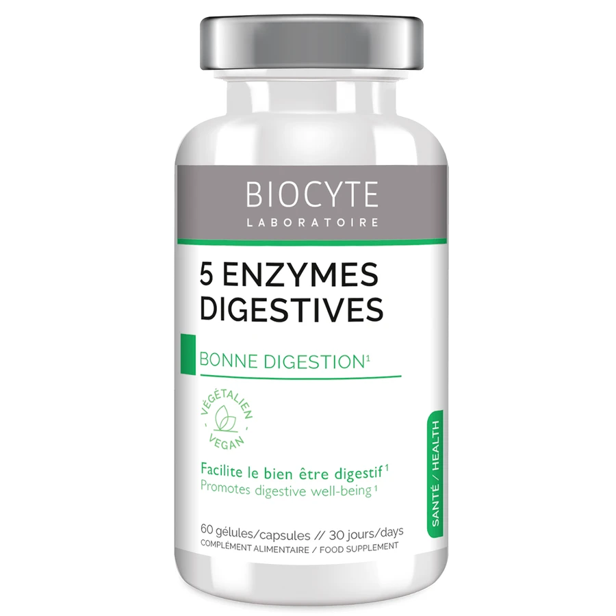 Biocytе 5 ENZYMES DIGESTIVES Поліпшення Травлення: 5 Травних Ензимів, 60 капсул: ціни та характеристики