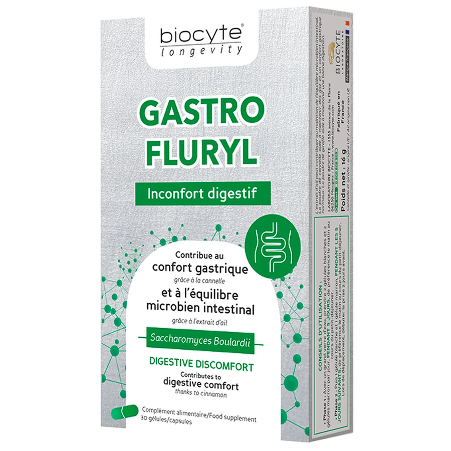 Biocytе GASTROFLURYL Дріжджі + Рослинні екстракти: Нормалізація мікробіоти та роботи ШКТ, 30 капсул: ціни та характеристики