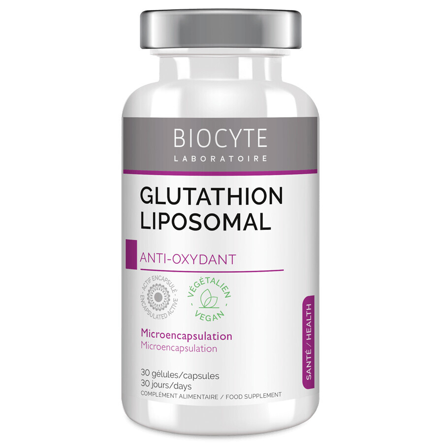 Biocytе GLUTATHION LIPOSOMAL Глутатіон + Вітамін С: Захист клітин від окисного стресу та підтримка імунної системи, 30 капсул: ціни та характеристики