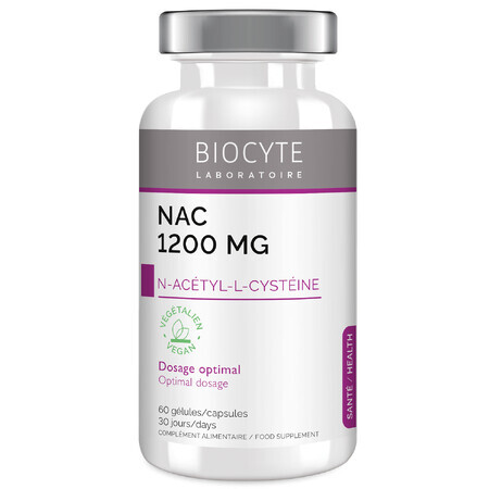 Biocytе NAC 1200 мг N-ацетил-L-цистеїн: Антиоксидантна підтримка, 60 капсул