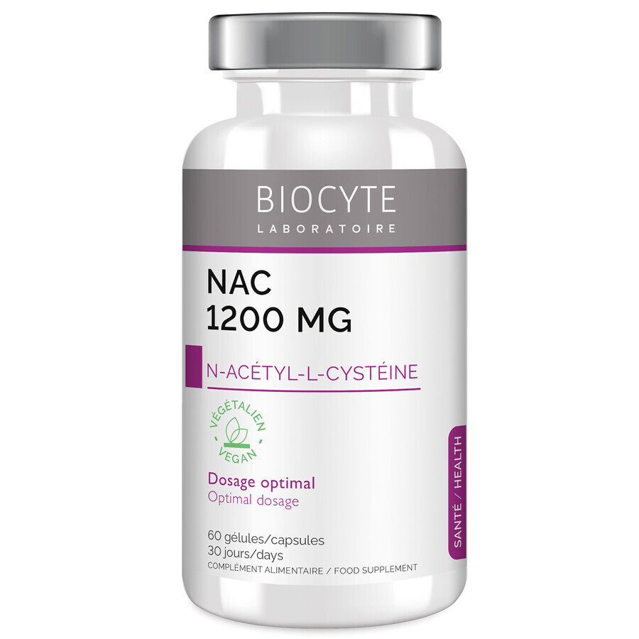 Biocyte NAC 1200 мг N-ацетил-L-цистеин: Антиоксидантная поддержка, 60 капсул: цены и характеристики