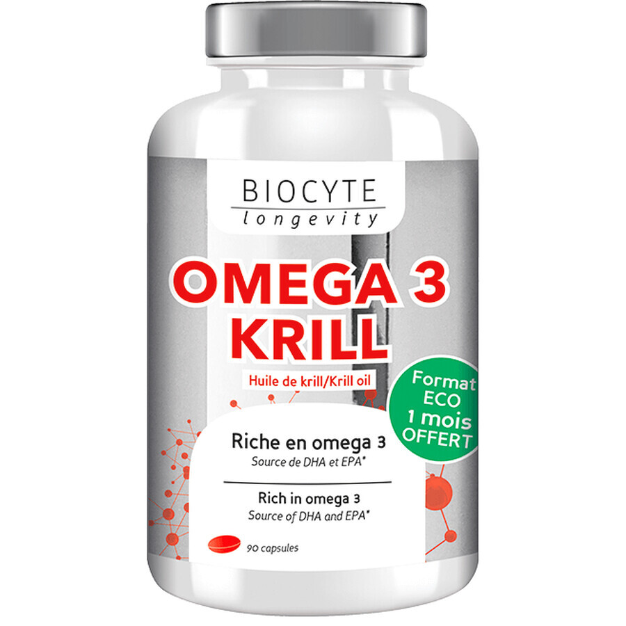 Biocytе Omega-3 KRILL 500 мг: Здоровье сердца, мозга и зрения, 90 капсул: цены и характеристики